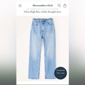Abercrombie Curve Love Ultra High Rise Ankle Straight Jean